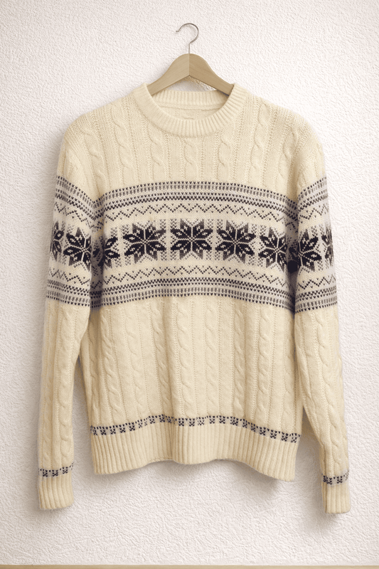 Pull maille torsadée nordique - L
