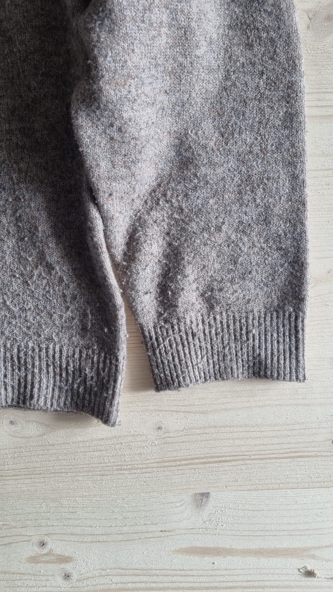 Pull laine gris à motif - 2XL
